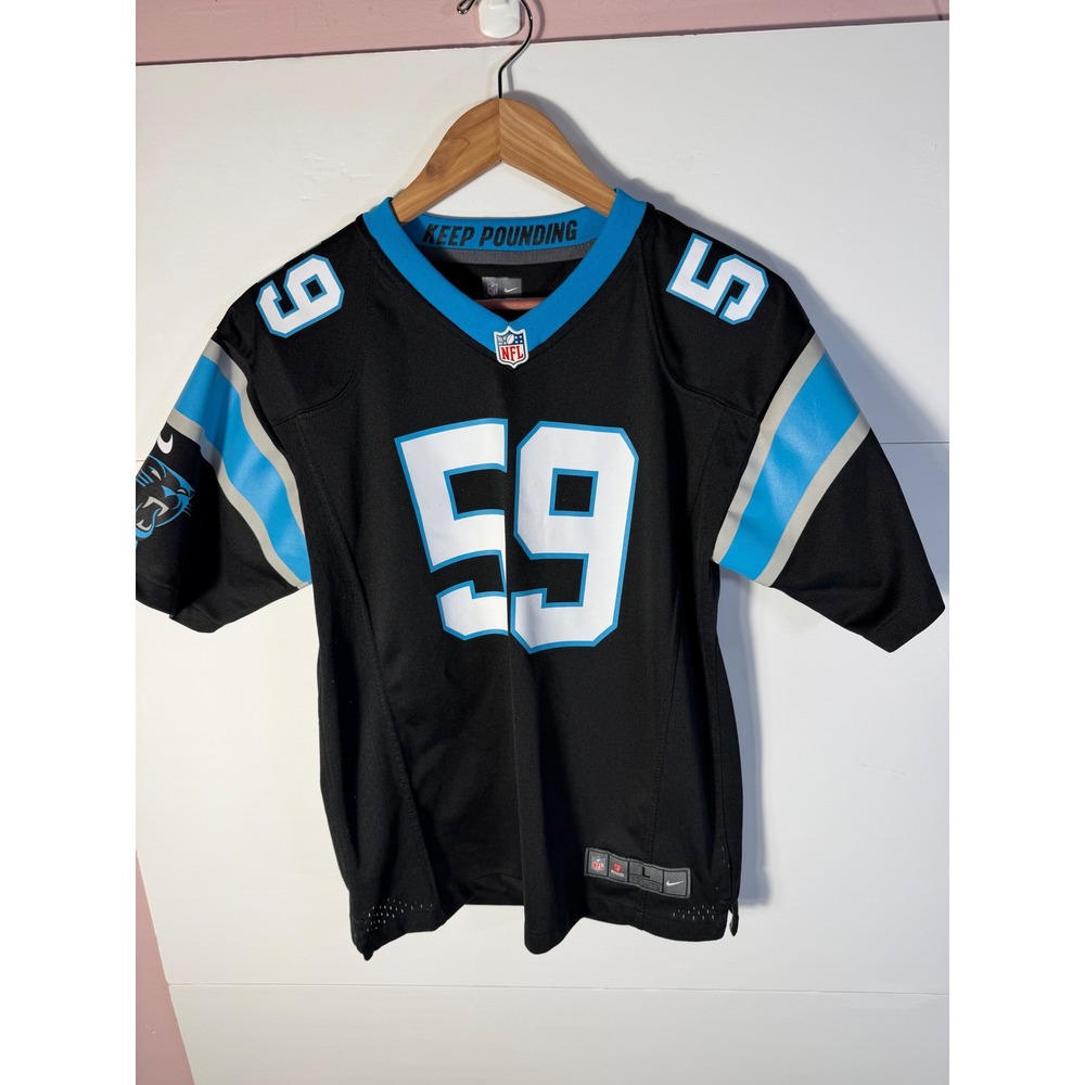 Nike Carolina Panthers Luke Kuechly 59 Jersey Youth Large Black NFL On Field